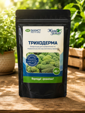 Триходерма, біофунгіцид для профілактики та лікування рослин від комплексу хвороб, 40г